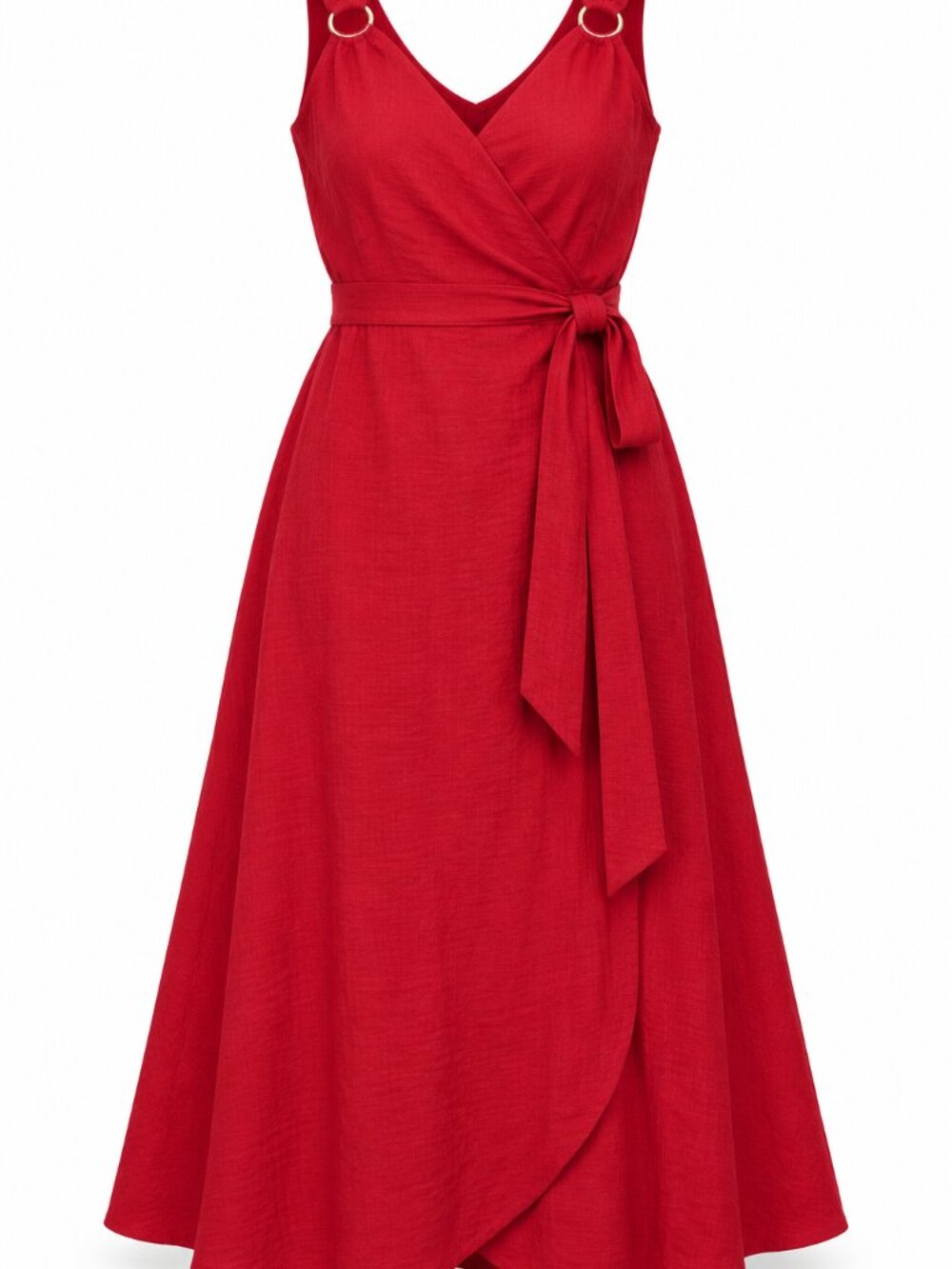 Joh Red Wrap Midi Dress Size Medium
